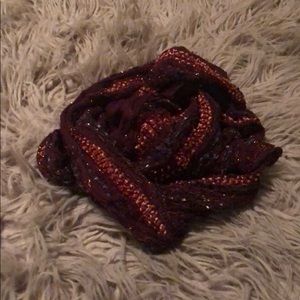 Burgundy cocoon scarf.